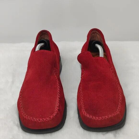 VIntage Red Suede Loafer Loafers sz 8 - Picture 4 of 11